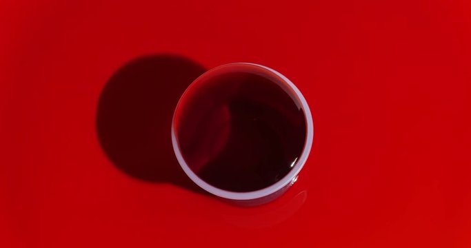 Overdose on Drugs Represented by Overflowed Cup From Above, 4K