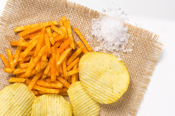 French fries and chips