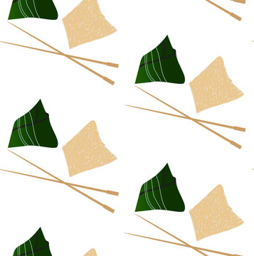 Pattern with zongzi and hasi