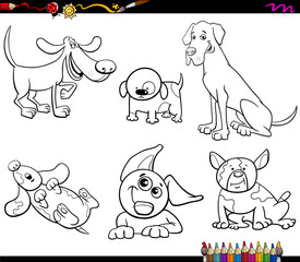 cartoon dogs characters coloring book