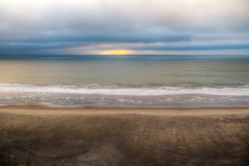 Beautiful empty beaches at sunrise in Point Reyes, California