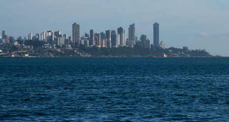 Naklejka premium Buildings on the coast of the city of Salvador Bahia Brazil