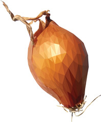 Onion.
Polygonal image, vector
