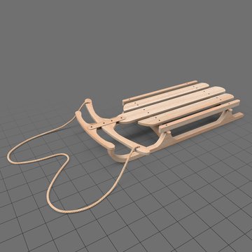 Wooden snow sled