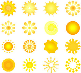 Sun vector illustration set icons