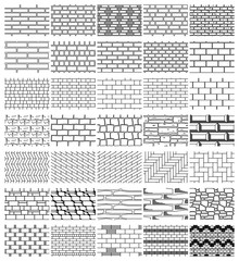 Collection drawings textures of brickwork for  design 