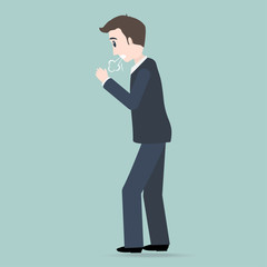 Man Coughing icon. Medical concept illustration