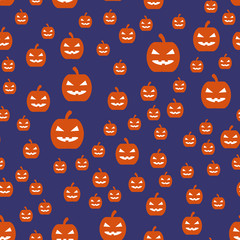 Seamless pattern for Halloween with pumpkins. Vector background