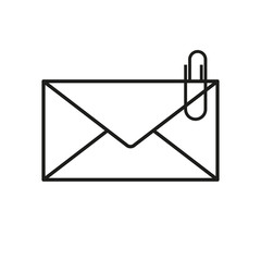 Envelope with clip icons