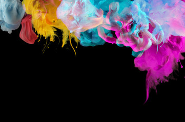 Acrylic colors in water.  Abstract background.