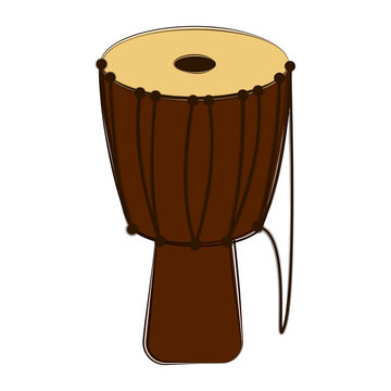 Isolated djembe sketch. Musical instrument