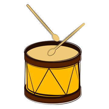 Isolated drum sketch. Musical instrument