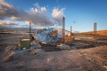 Ruined setellite dish antenna in south Tenerife, Canary islands, Spain. © herraez