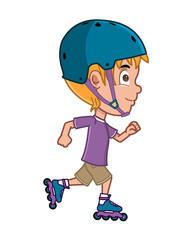 Boy roller skating
