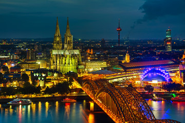 Obraz premium Cologne, Germany aerial overview