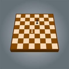 Empty chess board. Vector illustration. Isolated on a background