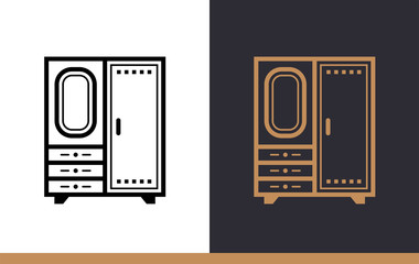 Outline icon Wardrobe. Hotel services. Suitable for print, website and presentation