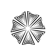 Vector abstract background with triangle. Mandala