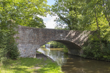View under arch bridge in Cheshire UK