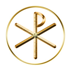 Glowing Chi-Rho symbol