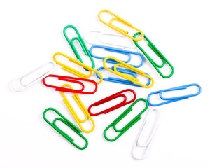 Paper clip isolated on a white