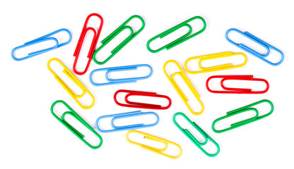 Paper clip isolated on a white