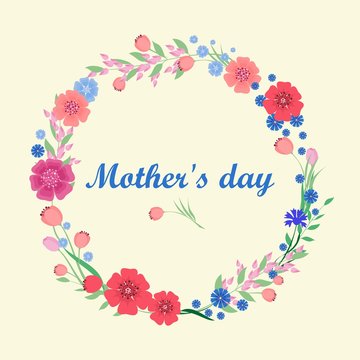Mothers Day greeting card. vector illustration.
