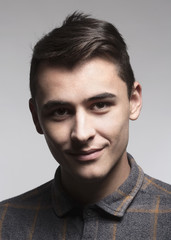 Portrait of a Teenage Boy in Shirt.