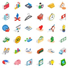 Checkout icons set, isometric style
