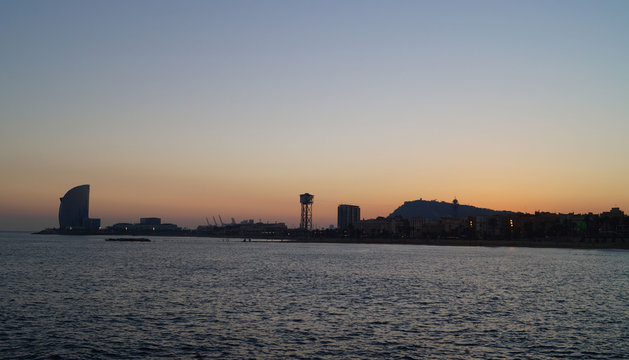 Barcelona at the sunset