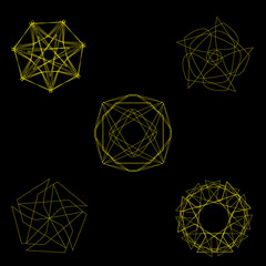 Geometric set for gifts and holidays pattern vector EPS10