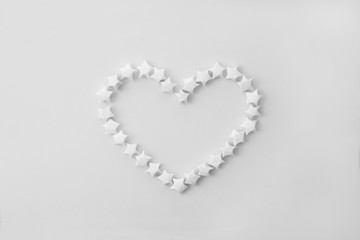 Naklejka na ściany i meble Heart maded from small paper stars Origami