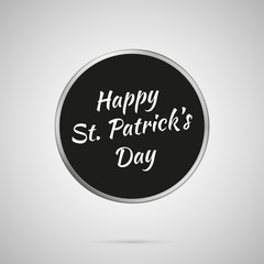 Happy St. Patricks Day Lettering On Black Template