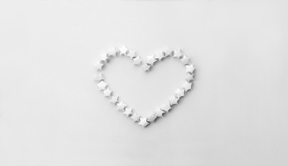 Heart maded from small paper stars Origami