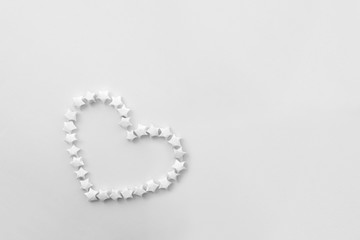 Heart maded from small paper stars Origami