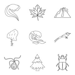 Native icons set, outline style