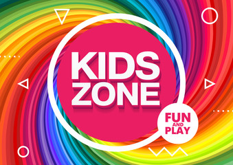 Kids Zone. Children Playground. Playground School. Fun and play. Vector