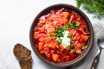 Traditional Ukrainian borscht.