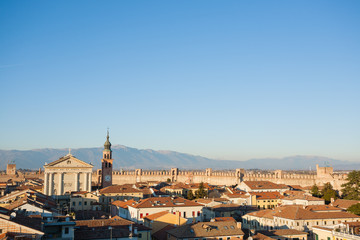 Fototapeta na wymiar View of Cittadella, walled city in Italy