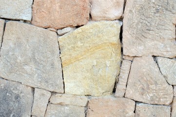 gray and ocher stone wall, background, texture
