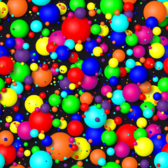 Fototapeta na wymiar Seamless background of colorful bubbles.