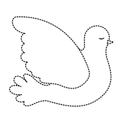 pigeon peace side view on dotted silhouette vector illustration
