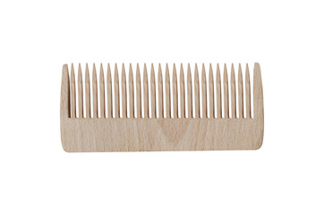 Isolated comb. One wood comb is isolated on a white background.