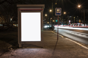 Street Advertisement Urban Transportation Isolated White Mockup Space Billboard