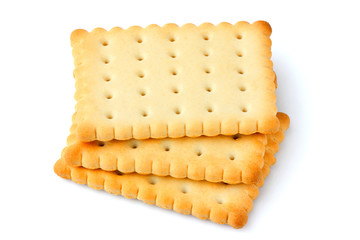 Fresh crackers; biscuit isolated.