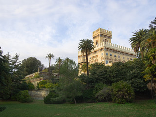 Fototapeta na wymiar Arenzano Town Hall Villa Negrotto Cambiaso viewed from the park