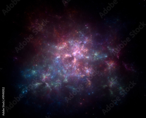 Composition Of Colorful Fractal Paint And Lights On The
