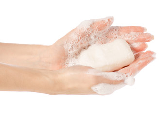 Soap in a soapy hand care natural