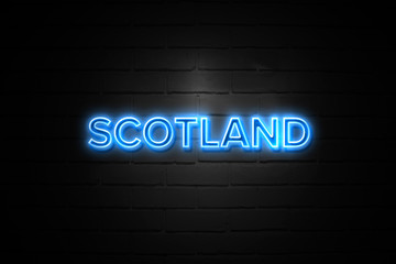 Scotland  neon Sign on brickwall