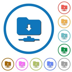 FTP navigate down icons with shadows and outlines